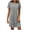 *Gray, variant on VBVC Women's Crew Neck Stretchy T-Shirt Dress , Ladies' Short Sleeve Pleated Loose Dress , Summer Casual Daily Tunic Dress For Women,Army Green,S-2XL