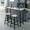 thumbnail image 4 of 39.4" Industrial Bistro Table White Marble Top High Pub Height for Restaurant Coffee Shop Home Kitchen Indoor, White, 4 of 6