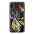 thumbnail image 1 of MUNDAZE Samsung Galaxy A01 Yellow Purple Spring Flowers Butterflies Floral Shockproof Clear Hybrid Protective Phone Case Cover, 1 of 5