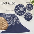 thumbnail image 3 of Japanese Throw Pillow Covers, Navy Blue Country Flowers Leaves Aesthetic Soft Breathable Pillow Cases with Invisible Zipper for Sleeping, Small Pillowcases for Couch Bed Sofa Chair 16x24 Inches, 3 of 9