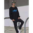 thumbnail image 2 of Running Horses On Blue Fire Sweatshirt Men -Image by Shutterstock, Male Medium, 2 of 4