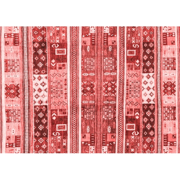 Ahgly Company Machine Washable Indoor Rectangle Abstract Red Modern Area Rugs, 2' x 4'