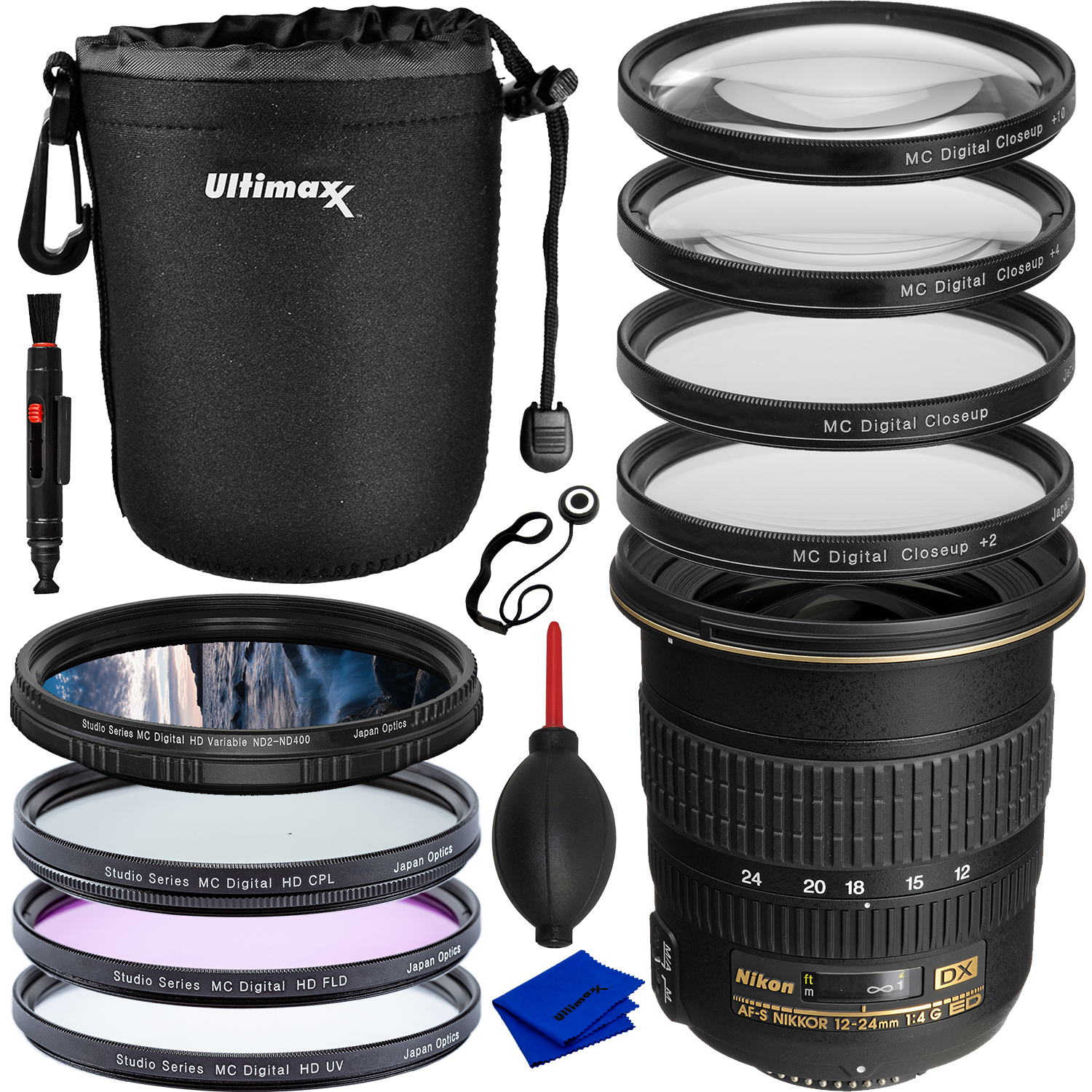 Nikon AF-S DX Zoom-NIKKOR 12-24mm f/4G IF-ED Lens with Essential
