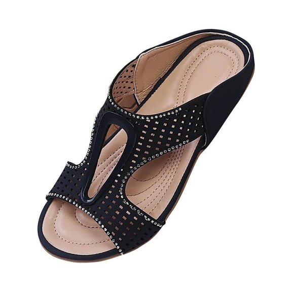 Women’s Comfort Wedge Slip on Sandals Ankle Strap Buckle Casual Summer Orthopedic Open Toe Low Heel Platform Sandals