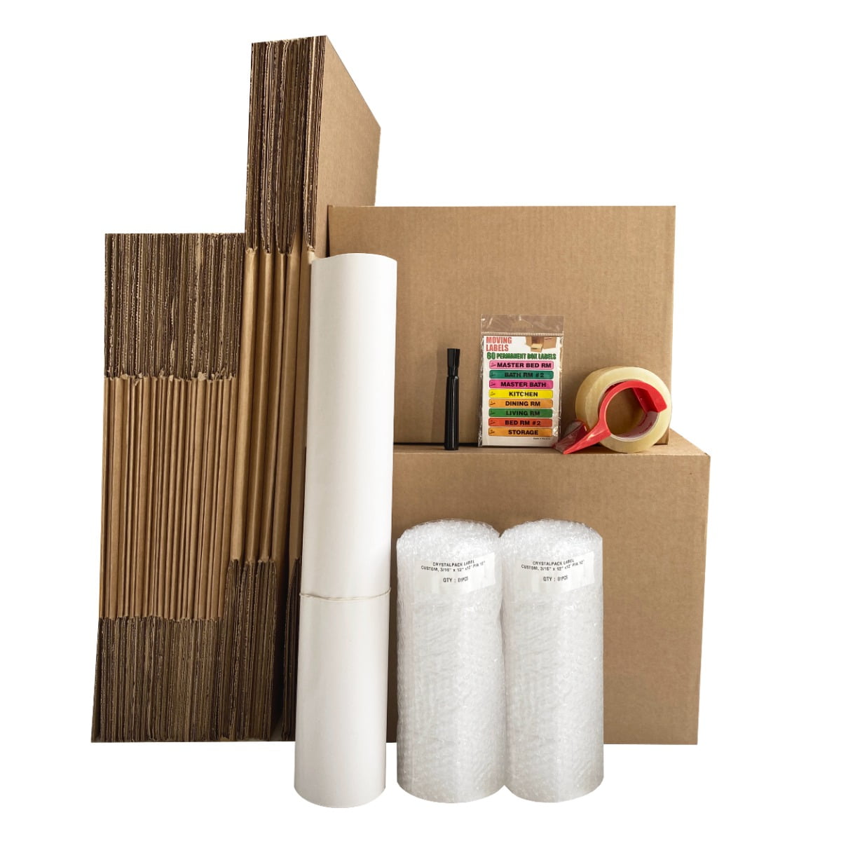 uBoxes Moving Boxes - 2 Room Bigger Smart Moving Kit - 28 Boxes ,Tape, & more