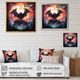 thumbnail image 4 of Designart "Mystic Bat at Nightfall II" Animals Wall Art - Modern Blue Bat Bedroom Canvas Wall Art, 4 of 6