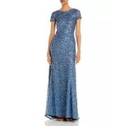 Adrianna Papell Sequined Cap Sleeve Gown