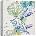 thumbnail image 3 of PixonSign Canvas Print Wall Art Green & Blue Flower Line Art Botanical Wilderness Illustrations Modern Art Glam Colorful Multicolor Pastel for Living Room, Bedroom, Office - 12"x12", 3 of 5