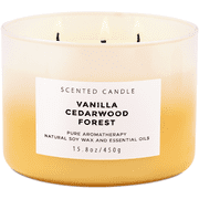 Vanilla Cedarwood Forest Scented Candle 3 Wick Aromatherapy Candle Long Lasting and Clean Burning Soy Candle for Men and Women Relaxing Candle for Home Scented