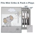 thumbnail image 2 of Lambs & Ivy Jungle Safari Elephant 3-Piece Mini Crib Bedding Set - Gray/White, 2 of 8