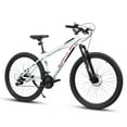 thumbnail image 2 of Ambifirner 27.5" Mountain Bike w/Suspension Fork & 21-Speed, Aluminum Frame, Disc Brakes - White Unisex All-Terrain Bike, 2 of 8