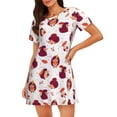 thumbnail image 1 of Balery Cartoon Hedgehogs Camisón de manga corta con cuello redondo para mujer, cómodo y elegante., 1 of 6