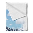 thumbnail image 2 of Camper Soft Flannel Fleece Throw Blanket, Forest Camping Illustration with Mountains Summertime Activities Weekend Holiday, Cozy Plush for Indoor and Outdoor Use, 50" x 60", Multicolor, by Ambesonne, 2 of 5