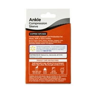 (3 pack) Equate Copper-Infused Ankle Compression Sleeve Brace, Medium/Large