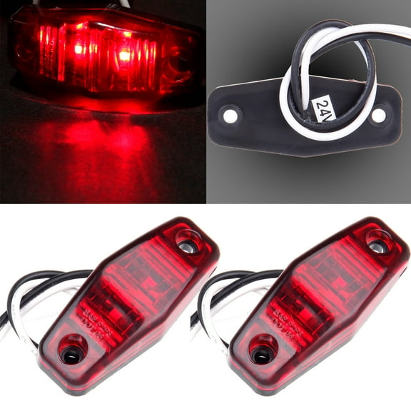 ECCPP Marker Light 2PCS Red Fender Side Marker Assembly Replace for Truck Bus Boat Trailer Indicator Light