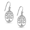thumbnail image 1 of Sterling Silver Earring Plain Open Oval Tree of Life Fish Wire, 1 of 1