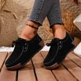 thumbnail image 6 of AUDeals Women’s Round Toe Wedge Loafers Work Shoes Non Slip Suede Platform Sneakers Arch Support Driving Dress Shoes (Black, 8.5), 6 of 8