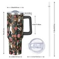 thumbnail image 2 of OBREWU Boston Terrier Dog with Flower-1 Tumbler with Handle and Lid,Boston Terrier Dog with Flower-1 40oz Double Wall Vacuum Insulated Tumbler,Cups Gift for Women and Men, 2 of 7