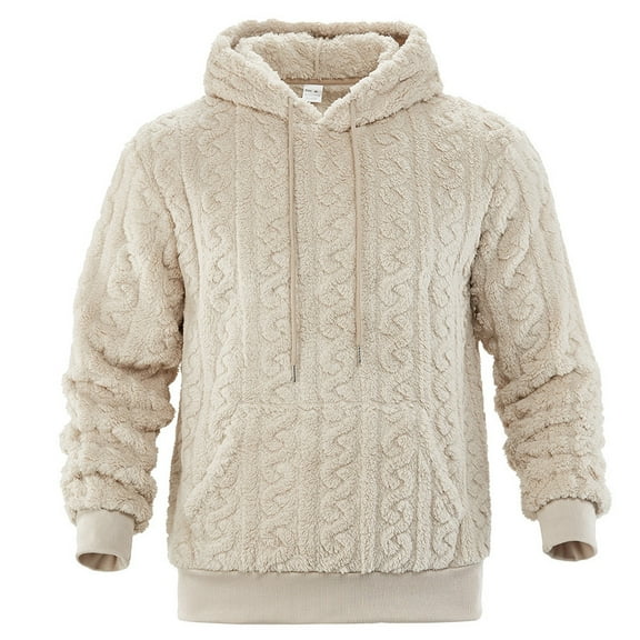 Men's Fall And Winter Hooded Jacquard Padded Sports Casual Sweater