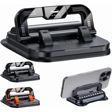 360° Rotating Foldable Phone Holder, Cell Phone Holders for Car, Phones Cars Mount, Universal 360 Dashboard Phones Holders, Soporte Porta Celular para Carro, Automobile Dash Cradles(1*Black)