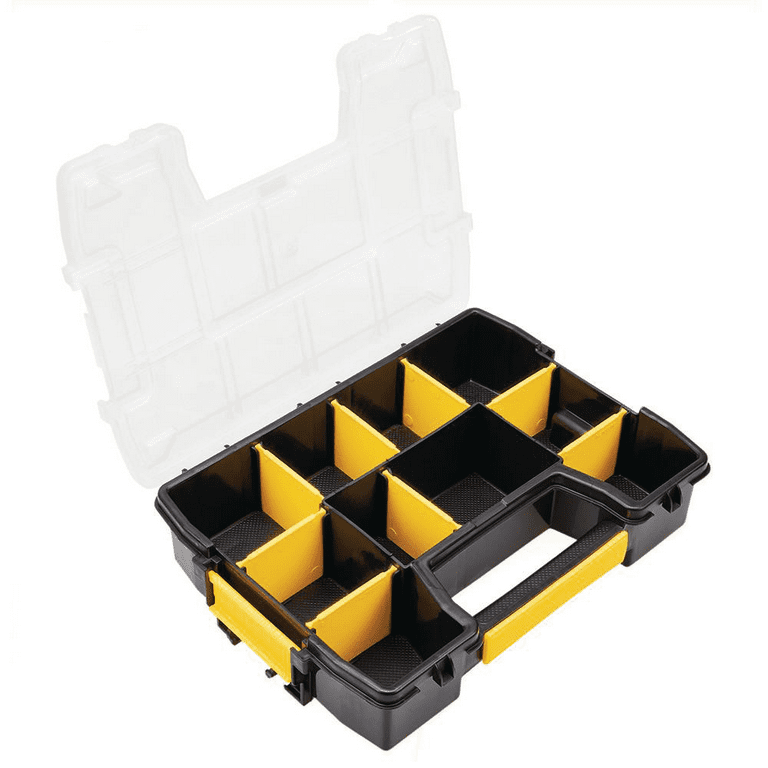 Stanley SoftMaster Small Parts Light Organizer Tools Storage 12 Compartment New, Black