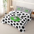 thumbnail image 3 of Erosebridal Gradient Green Letter Monogrammed S Bed Spread Queen for Teens,Sport Soccer Hexagon Queen Coverlet Set for Boys Girls, 3 of 7