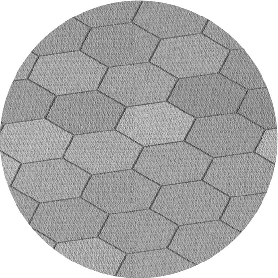 Ahgly Company Indoor Round Patterned Gray Cloud Gray Area Rugs, 8' Round