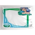 thumbnail image 1 of Zodiac Virgo Pillow Sham The Sixth Sign from the Series of Zodiac Frames in Cartoon Style with a Girl, Decorative Standard King Size Printed Pillowcase, 36 X 20 Inches, Multicolor, by Ambesonne, 1 of 2