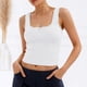 thumbnail image 2 of Camiseta sin mangas de punto acanalado con cuello redondo para mujer - Camiseta básica ajustada para llevar debajo de otras prendas, tallas S-XL, 2 of 7