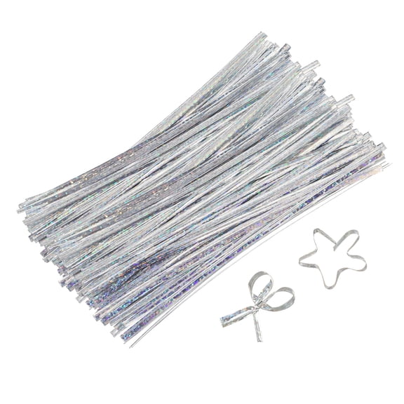Uxcell 6" Twist Ties, Metallic Twist Ties, 300 Pack, Shiny Silver