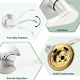 thumbnail image 6 of 6 Pack Passage Lever Door Handle Brushed Nickel Wave Door Levers Interior Door Handles for Closet Keyless Indoor Door Locks, 6 of 8