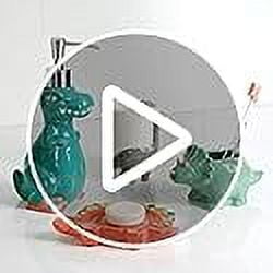 Allure Home Creation Dinosaur 4-Piece Ceramic Bathroom Accessory Set