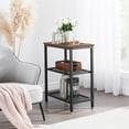 thumbnail image 6 of VECELO Set of 2 End Table, 3-Tier Storage Shelf Industrial Nightstand Bedside Sofa Side Table, Brown, 6 of 9
