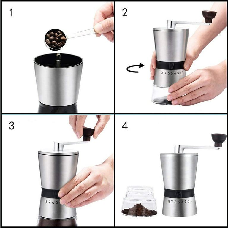 Contraction Rocker Manual Coffee Grinders and Espresso Cup with Filter  Portable Outdoor Travel Hand Brewed Coffee Set 220ml
