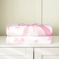 thumbnail image 3 of Pink Bow Bed Blanket,Initial Letter X Chic Romantic Flannel Blanket for Room Decor,Princess Style Bowknot Love Hearts Girly Fairy Fleece Blanket ,Super Soft Blanket,Throw 50"x60", 3 of 6