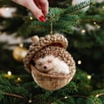 thumbnail image 5 of CPHDW7 5 Pack Woodland Animal Christmas Decor, Acrylic Rustic Hanging Ornaments, Cozy Forest Creatures Tree Pendants for Vintage Holiday Home Wreaths Tabletop, 5 of 8
