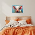 thumbnail image 3 of ZHONGYUTONG Animals with Glasses Wall Art Farm Animal Pictures Abstract Pig Canvas Painting Funny Pink Pig Poster for Nursery Children's Room Decor (12.00" x 18.00"), 3 of 6