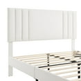 thumbnail image 6 of Aukfa Queen Size Bed Frame with Upholstered Adjustable Headboard, Faux Leather Platform Bed with Wood Slats Support, No Box Spring Needed, White, 6 of 8