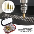 thumbnail image 2 of Agiferg High-speed Reaming Pagoda Sawtooth Set（6pcs） Triangular Shank Step Drill Serrated Drill, 2 of 9
