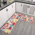 thumbnail image 2 of Pioneer Flower Floral Print Pattern Kitchen Rugs Sets Of 2,Anti Fatigue Kitchen Mat Rugs Non Slip Washable,Decorative Kitchen Floor Mats for Kitchen,Sink,Laundry,17"x30"+17"x47", 2 of 7
