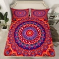 thumbnail image 2 of Manfei Bohemian Mandala Full Size Sheets 4-Piece for Girls Women, Hippie Floral Flower Bed Sheets, Red Purple Sheet Sets, Luxury Bedroom Decor, 2 of 7