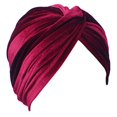 thumbnail image 1 of Envoltura de pelo plisada con torsión, sombrero musulmán, gorro elástico de moda para la pérdida de cabello, doble capa, color brillante, envoltura - rojo Baoblaze Turbante plisado, 1 of 5