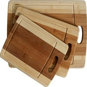 Heim Concept Organic Bamboo Cutting Board 3PC Set, Eco- Friendly Bamboo Premium Wood Chopping Board With Drip Groove