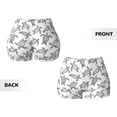 thumbnail image 3 of Sigee Hand Drawn Turtle Print Women's High Waist Workout Shorts - Squat Proof, Tummy Control, Yoga and Gym Activewear-X-Large, 3 of 9