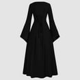 thumbnail image 2 of Huanglei Robe Femme Style Rétro Manches Trompette Longue Robe Vintage Longueur Médiévale Robe Gothique Femme, 2 of 5