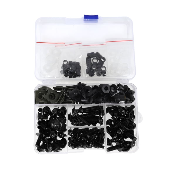 Tornillos de parabrisas Unique Bargains compatibles con la mayoría de las motos deportivas para Kawasaki, Yamaha, Suzuki, Honda, Ducati, BMW, etc. Acero inoxidable, goma, negro