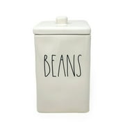 Rae Dunn by Magenta BEANS LL Letter Ceramic Square Canister with Lid
