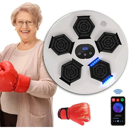Annuodi Smart Music Boxing Machine Wall Mounted Electronic Boxing Training Game Boxing Gloves Included for Safety Bluetooth Boxing Target Equipment for Home Exercise