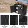 thumbnail image 3 of Armoire de Rangement Extérieure en Osier de 47,5 Pouces avec Dessus de Table de Bar – Armoire en Rotin Résistante aux Intempéries avec 3 Portes, Tablette et Tiroir Ajustables pour Coussins et Jouets de Piscine, 3 of 8