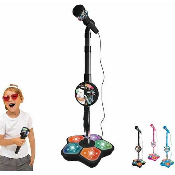 All-in-One Kids Karaoke Microphone Toy with Bluetooth, LED Lights & Echo Effects, Portable Wireless Singing Microphone with Built-in Speaker, Ideal Birthday Gift for Girls and Boys Ages 3-12